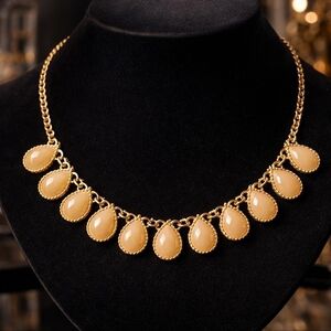Vintage Peach Teardrop Necklace